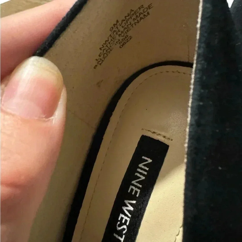 🖤 Nine West Ezra Black Suede Pointed Toe Pumps Size 9 ✨👠‎
